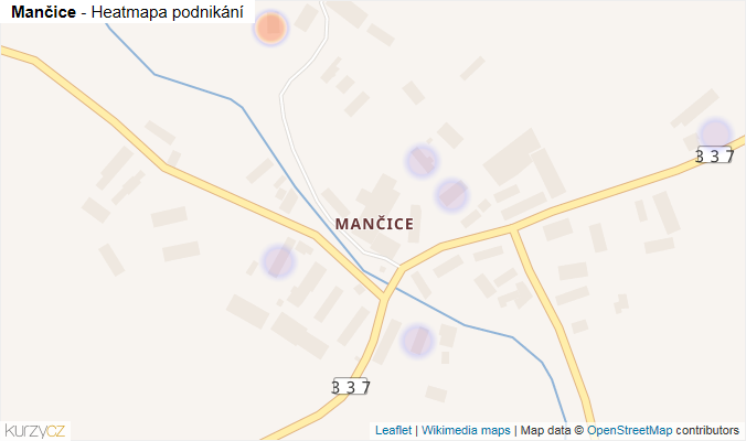 Mapa Mančice - Firmy v části obce.