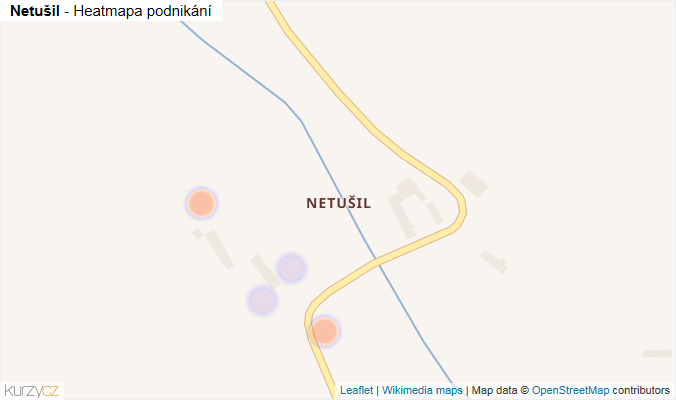 Mapa Netušil - Firmy v části obce.