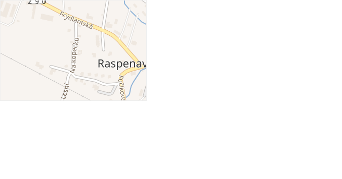 Na kopečku v obci Raspenava - mapa ulice