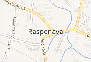 Raspenava v obci Raspenava - mapa části obce