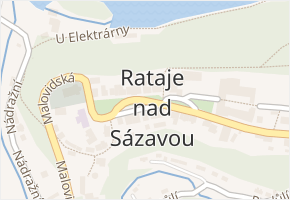 náměstí Míru v obci Rataje nad Sázavou - mapa ulice