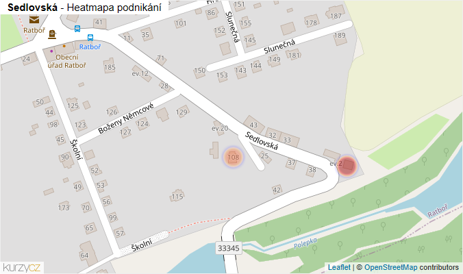 Mapa Sedlovská - Firmy v ulici.