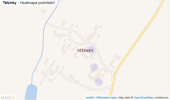 Mapa Těšínky - Firmy v části obce.