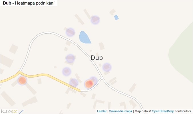 Mapa Dub - Firmy v části obce.