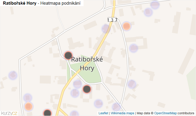Mapa Ratibořské Hory - Firmy v části obce.