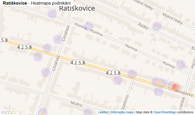 Mapa Ratíškovice - Firmy v obci.