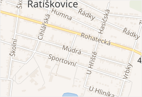 Ke Stadionu v obci Ratíškovice - mapa ulice