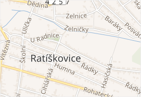 Mokré řádky v obci Ratíškovice - mapa ulice