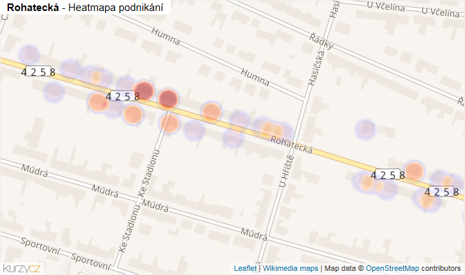 Mapa Rohatecká - Firmy v ulici.