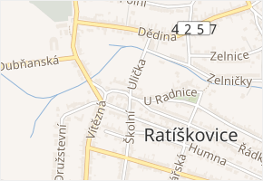 U Zastávky v obci Ratíškovice - mapa ulice