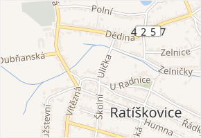 Ulička v obci Ratíškovice - mapa ulice