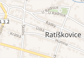 Úzká v obci Ratíškovice - mapa ulice