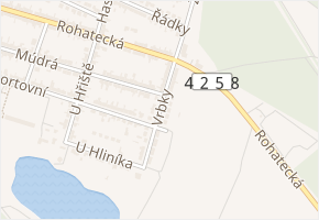 Vrbky v obci Ratíškovice - mapa ulice