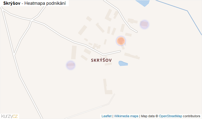 Mapa Skrýšov - Firmy v části obce.