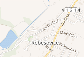 Na Dědině v obci Rebešovice - mapa ulice