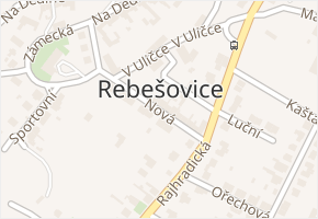 Nová v obci Rebešovice - mapa ulice