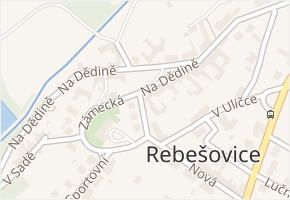Rebešovice v obci Rebešovice - mapa části obce