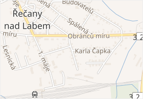 Boženy Němcové v obci Řečany nad Labem - mapa ulice