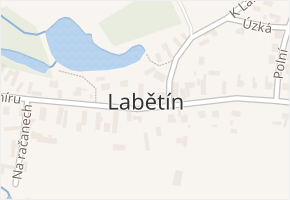 Labětín v obci Řečany nad Labem - mapa části obce
