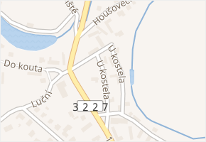 U kostela v obci Řečany nad Labem - mapa ulice