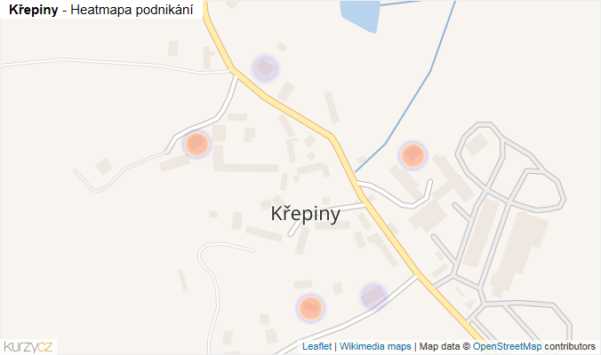Mapa Křepiny - Firmy v části obce.