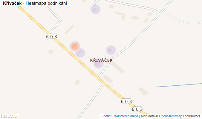Mapa Křiváček - Firmy v části obce.