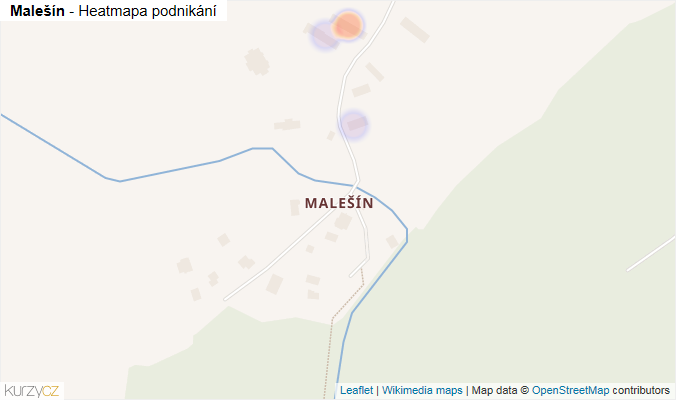 Mapa Malešín - Firmy v části obce.