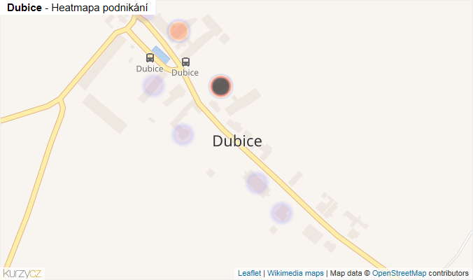 Mapa Dubice - Firmy v části obce.