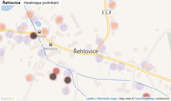 Mapa Řehlovice - Firmy v části obce.