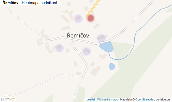 Mapa Řemíčov - Firmy v části obce.
