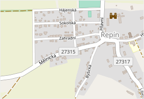 Mělnická v obci Řepín - mapa ulice