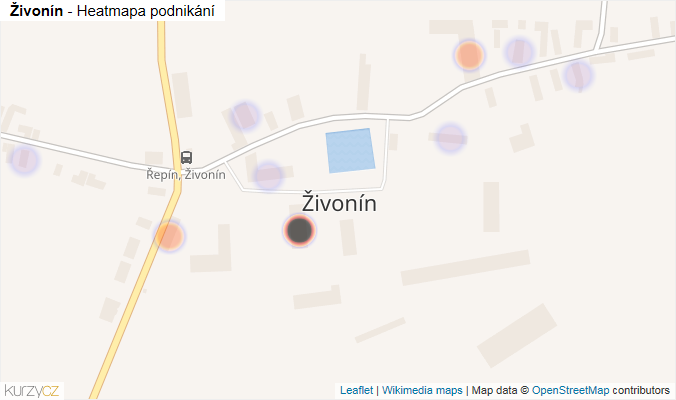 Mapa Živonín - Firmy v části obce.