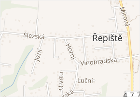 Horní v obci Řepiště - mapa ulice
