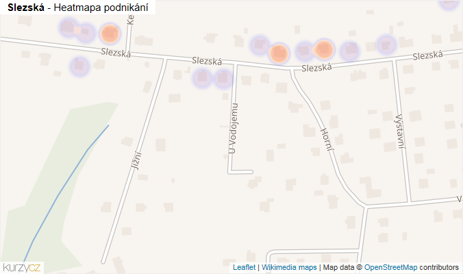 Mapa Slezská - Firmy v ulici.