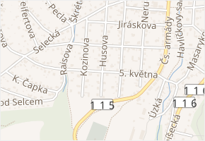 5. května v obci Řevnice - mapa ulice