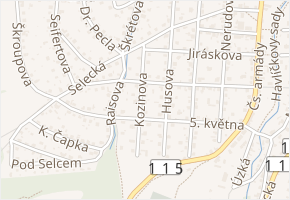 Kozinova v obci Řevnice - mapa ulice