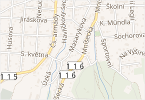 Moklinská v obci Řevnice - mapa ulice