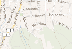 Na Výšinách v obci Řevnice - mapa ulice