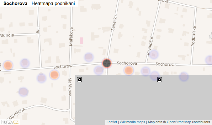 Mapa Sochorova - Firmy v ulici.