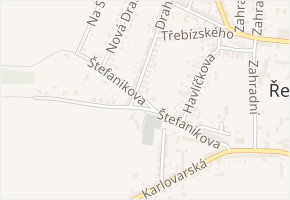 Štefánikova v obci Řevničov - mapa ulice