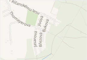 Buková v obci Říčany - mapa ulice