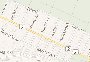 Habrová v obci Říčany - mapa ulice