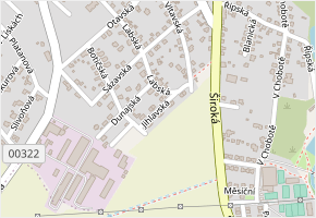 Jihlavská v obci Říčany - mapa ulice