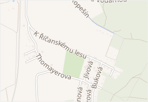 K Říčanskému lesu v obci Říčany - mapa ulice