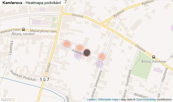 Mapa Kamlerova - Firmy v ulici.