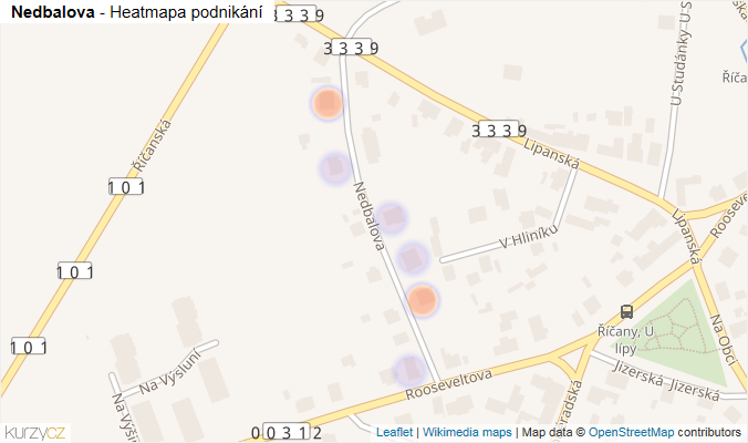 Mapa Nedbalova - Firmy v ulici.