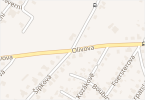 Olivova v obci Říčany - mapa ulice