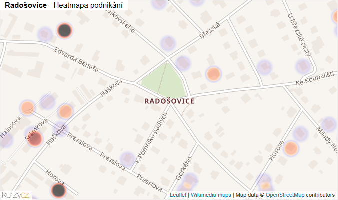 Mapa Radošovice - Firmy v části obce.