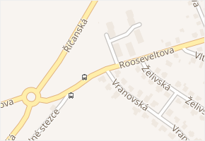 Rooseveltova v obci Říčany - mapa ulice