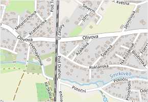 U Přejezdu v obci Říčany - mapa ulice